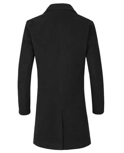 ThCreasa Mens Wool Blend Trench Coat Single Breasted Notch Lapel Walker Mid-Length Classic Pea Top Coat2