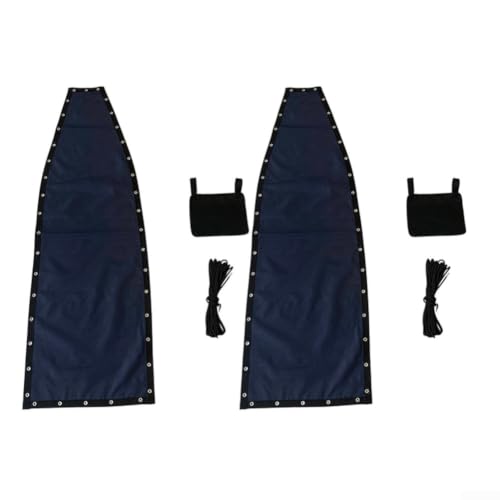 Tela de repuesto para asiento de Textilene, color azul marino, para colgar silla columpio, 64 x 197 x 23 cm, completo con cuerda y bolsa lateral para patio de jardín (2 piezas con bolsillos)