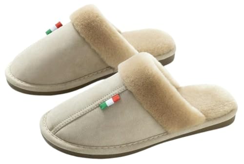 Fleece Lined Mules for Women Men Waterproof Closed-Toe Slippers Elegant House Shoes Sandals Indoor Outdoor