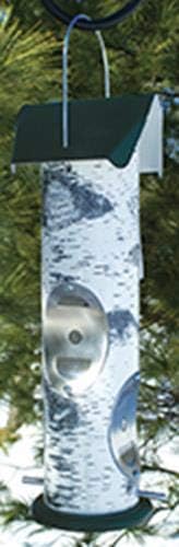 LOG2T Birch Log Design Bird Feeder for Thistle Seed