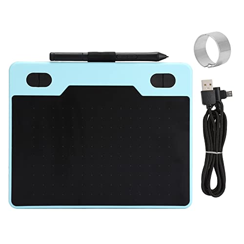 Tableta de dibujo portátil azul con bloc digital compatible con teléfono y PC