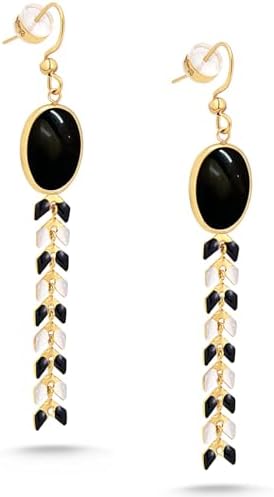 Wrangler Gold Western Drop Dangle Earrings for Women 14K Statement Natrual Stone Country Jewelry