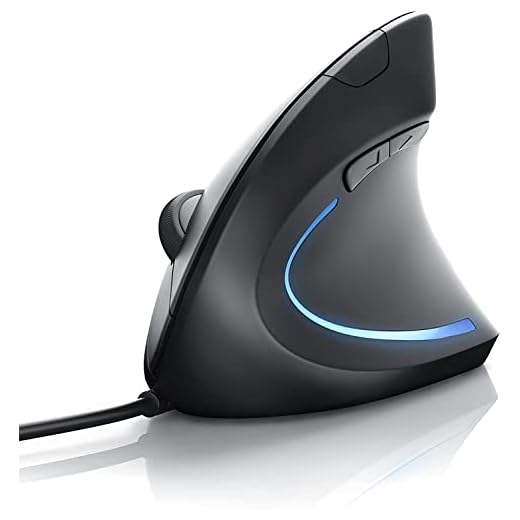 CSL - Mouse Verticale USB per Windows Linux e Mac, 6 Tasti, 3 Velocitá del puntatore selezionabili con Pulsante, 1000 a 1600dpi, Ottico Liscio al Tatto Mouse per Tunnel Carpale - Windows 8 8.1 10 11