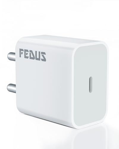Image of FEDUS Apple Charger 20w Original, 20W Fast Type C PD iPhone Charger Adapter Compatible with iPhone 15, 14, 13, 12, 11,X /Xr Series AirPods iPad /iPad Mini and AirPods, BIS Certified with 2 Year Warranty