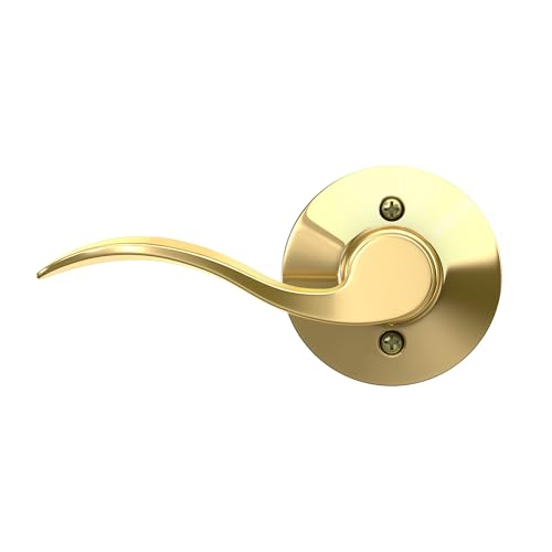 Schlage F170 ACC 605 RH Right Handed Accent Door Lever, One Sided Non-Turning Dummy Door Handle, Bright Brass