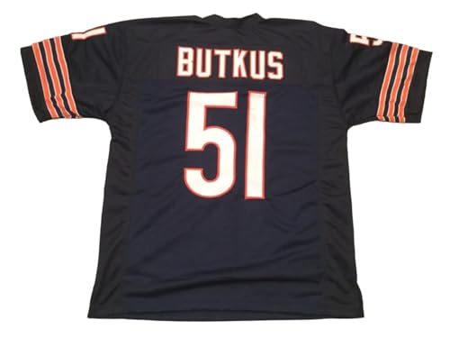 Dick Butkus Custom Jersey Stitched Blue Football New No Brand/Logos (US, Alpha, X-Large, Regular, Regular, Blue)