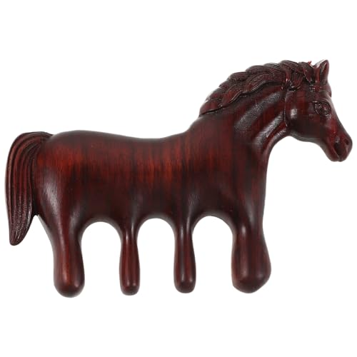 SOESFOUFU Wood Scalp Head Massager - Gua Sha Comb - 2026 Year of the Horse Souvenir - Hair Brush Massage Tool Chinese Mascot for New Year Party Father's Day Mother's Day