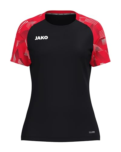 JAKO Damen T-Shirt Sonic, schwarz/rot, 34/36 – Ansicht 1