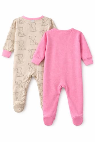 Image of TuddyBuddy Baby Girl's Cotton Printed Full Sleeves Sleepsuit /Footed Rompers for Baby Girl
