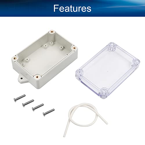 Image of Heyiarbeit 3.97 inchx2.68 inchx1.57 inch(LxWxH) Junction Box IP65 Universal Electrical Project Enclosure ABS Plastic Dustproof Waterproof with Transparent Clear Cover M2 1PCS