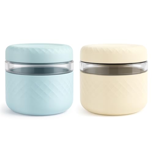Image of 24 oz /3 Cup Glass Lunch Bowl Containers with Lids, 2 Pack, BPA-Free