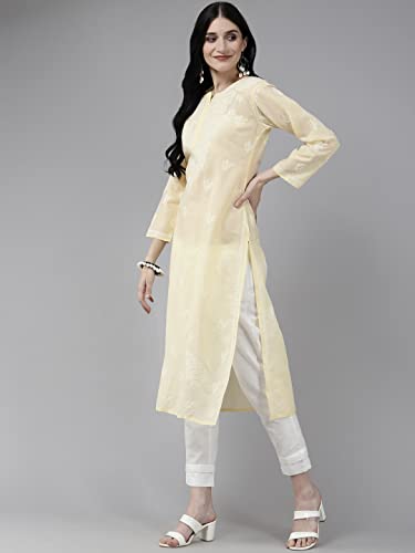 Image of Ada Hand Embroidered Lucknowi Chikankari Cotton Kurta for Women A133488