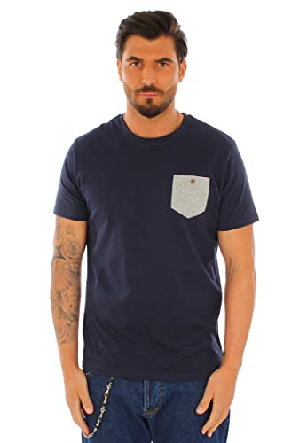 T Shirt Uomo con Taschino in Cotone Maglia Manica