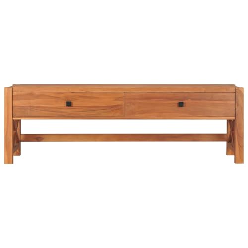 ATOMSTACK MAKER HOMELEN Meuble TV 140 x 40 x 45 cm en bois de teck, meuble TV, style scandinave, meuble TV, meuble TV RTV pour salon, chambre à coucher