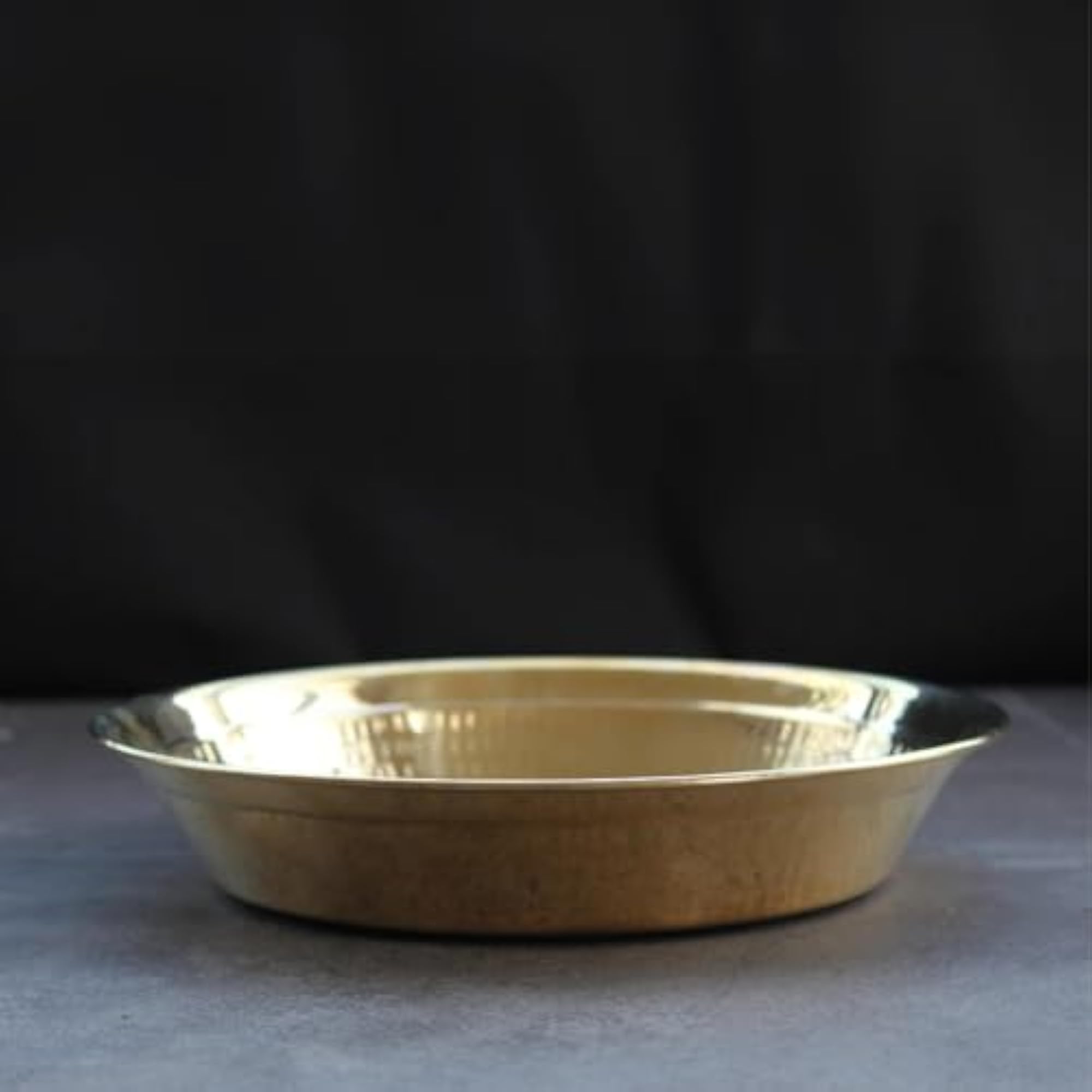 Handmade Brass Pital Parat Platter, 16 Inch, Traditional Design