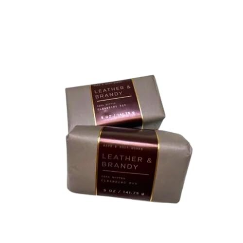 Bath & Body Works Cleansing Bar Sets of 2 Bars Each Bar 5oz (Leather Brandy)