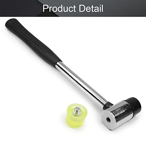 Utoolmart Dual Head Rubber Hammer Mallet, Ring Mandrel Sizer Tool With Non-Slip Handle, Replacement Heads, For Craft Jewelers Making Repairing, Leather Crafts, Wood, Flooring Installation #TOP2