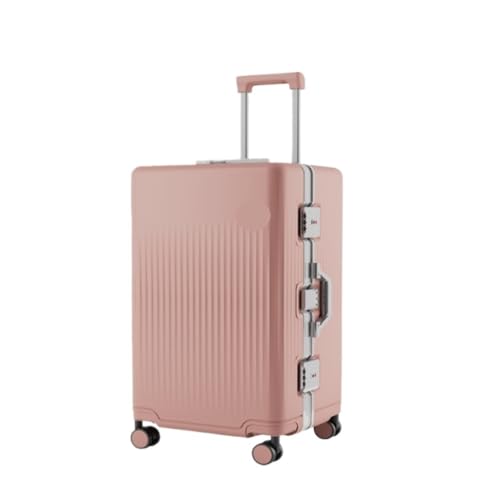 Suitcase Multifunctional Sports Trolley Case 28-inch Universal Wheel Suitcase Password Aluminum Frame Suitcase Suitcase Tags(Pink,28in)