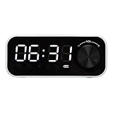 El volumen también se puede ajustar a través de la perilla. Pantalla digital LED de tiempo, de fácil lectura de día o de noche, con luz nocturna, muy adecuada para dormitorios y oficinas.