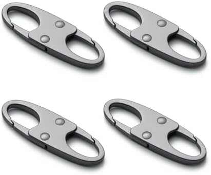 zelin Anti Theft Zipper Clips Double Opening Small Carabiner Clips, 4Pcs Elegant Zinc Alloy Zipper Pull Replacement for Travel, Commuting and Camping (Space Grey)