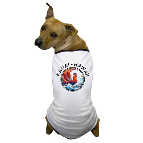 Camiseta para perro Kauai Hawaii Rooster Blanca