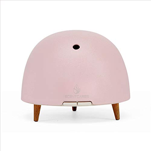 Aromatherapy Diffuser, 200ml Ultrasonic Cool Mist Humidifier with Adjustable Mist Mode, Real Wood and Bamboo Fiber Essential Oil Aroma Diffuser for Office Home Spa Baby Yoga, Pink