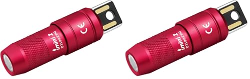 Image of OLIGHT IMINI 2 EDC Rechargeable Keychain Flashlight, 50 Lumens Compact and Portable Mini LED Keyring Lights with Built-in Battery Ideal for Everyday Carry and Emergencies (Passionate Red) (Pack of 2)