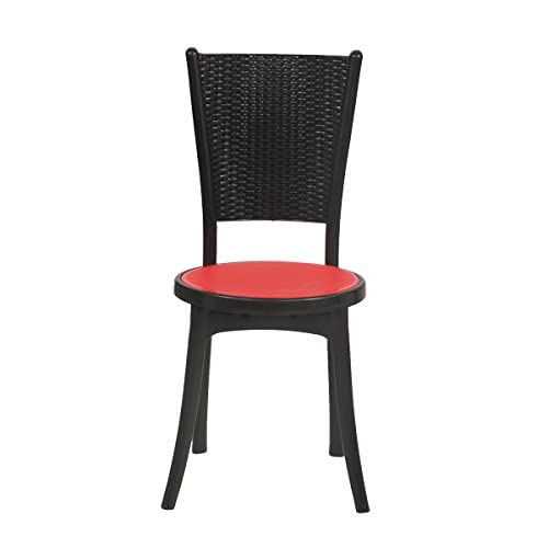Image of Iris armless Dinning Plastic Chair (red /Black) (6)