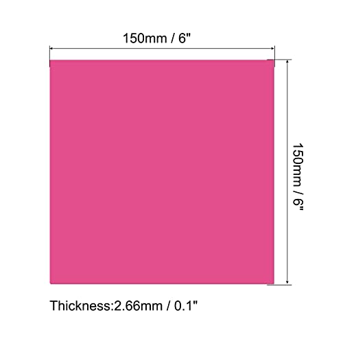 Image of MECCANIXITY PMMA Acrylic Sheets Colored Non Transparent 6 x 6 Inch Pink for Glass, DIY, Painting, Art Craft