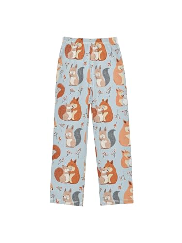 ZZKKO Fall Squirrel Hug Boys Pants for Kids Jogger Pants with Pockets S
