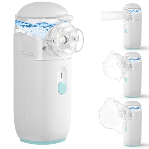 vsshe Dispositivo de inhalación vsshe, nebulizador, kit de inhalador para niños y niñas, inhalador portátil para enfermedades respiratorias con boquilla y dos mascarillas.
