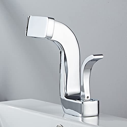 Robinet de salle de bain en laiton chromé pour vasque moderne - 2