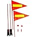 Bicycles Safety Flag with Pole, 2 Sets 8.3in X 11in Marking Flags made of Triangular PVC. with 47.3 in long, Solid Core Flagpole made of Fiberglass, Suitable for Bicycle, Car(Reflective-Orange)