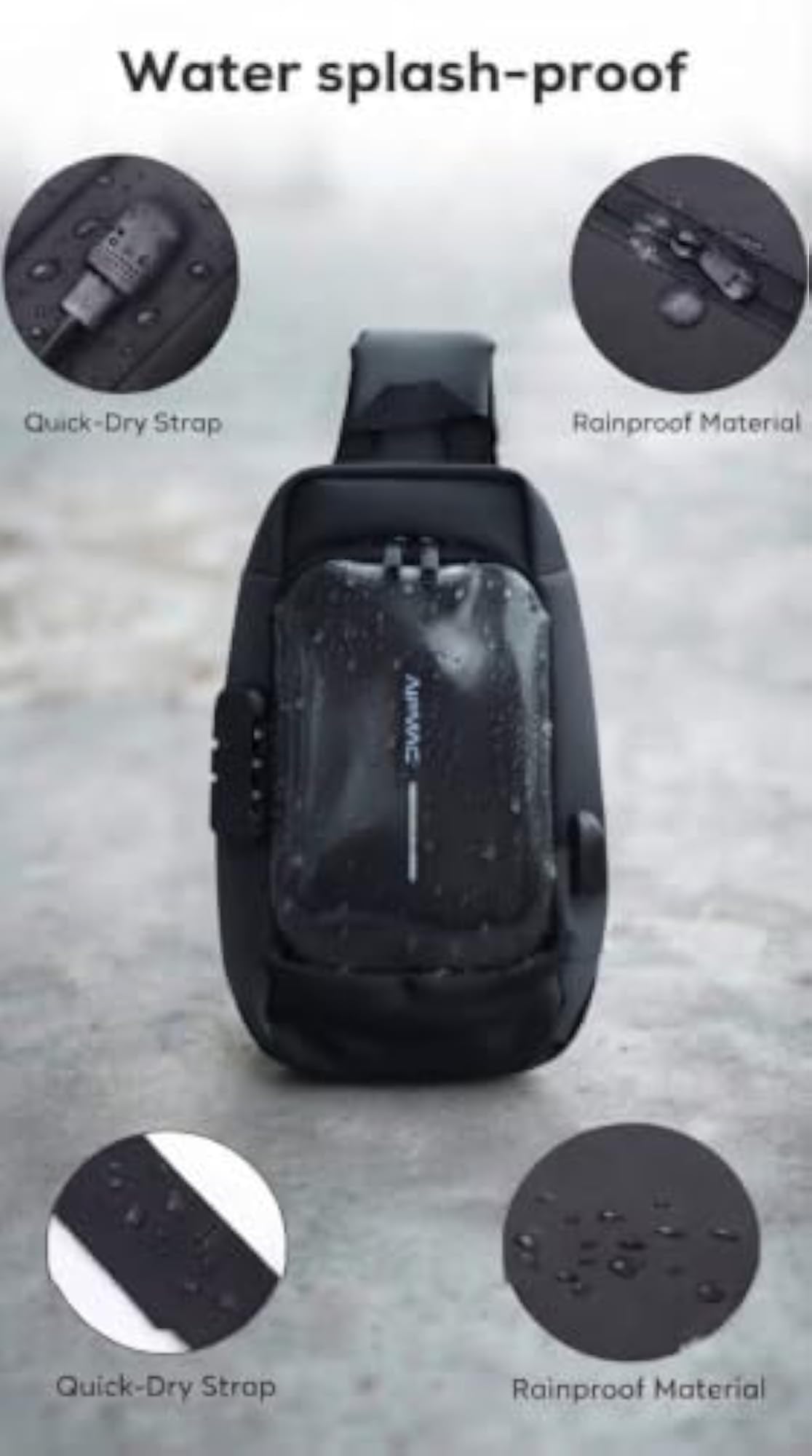 Anti-Theft USB Sling Chest Bag for Men & Women