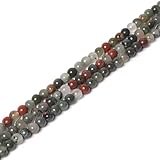 African Bloodstone 4mm Natural Gemstone Round Loose Beads 16 Inch for Jewelry Making Beads