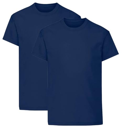 Image of Listers Schoolwear Boys T-Shirt (Pack of 2) 100% Cotton 1-15 Years Navy Blue