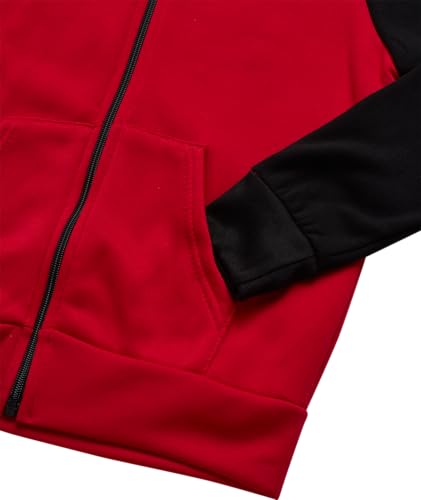 Pro Athlete Boys Tracksuit Set - 3 Piece Long Sleeve Tee Fleece Zip Up Hoodie Sweatshirt and Sweatpants for Boys (Size: 8-16)3