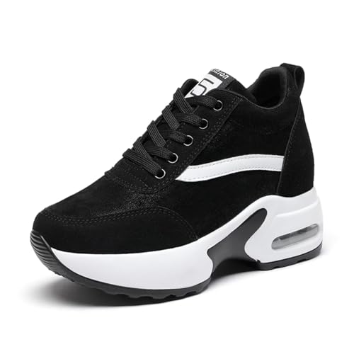 JAOOUU Damen Sneaker mit Keilabsatz Bequeme Sportschuhe Wedges Veloursleder Turnschuhe Mode Freizeitschuhe Atmungsaktiv Fitnessschuhe Arbeitsschuhe Schwarz 39EU JAOOUU Damen Sneaker mit Keilabsatz Bequeme Sportschuhe Wedges Veloursleder Turnschuhe Mode Freizeitschuhe Atmungsaktiv Fitnessschuhe Arbeitsschuhe Schwarz 39EU