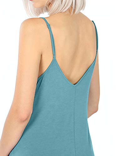 Image of ALLLA Women's Lightweight Flowy Summer Dress - Adjustable Strap Knee Length Dress with Side Pockets. Casual, Beachwear