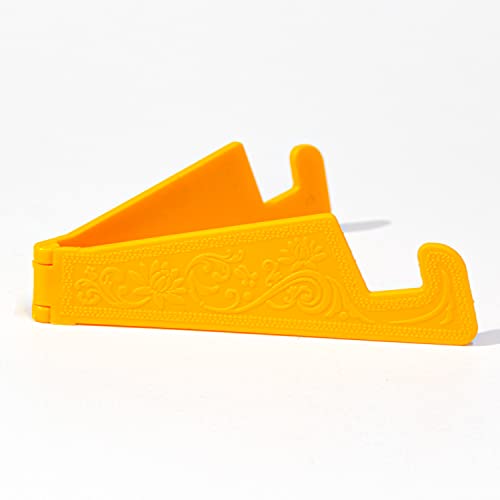 Image of FCS Universal Mobile Phone Stand Holder and Tablet Stand Holder, Pocket Size, Foldable, V Type, Compatible for All Smartphones, Tablets, Ipads, Ebook Readers. 2 Pc. Set ( 1 Pack ) (Yellow)