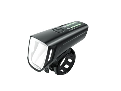 MIVELO Fahrradlicht Set mit Power-Akku, StVZO zugelassene Fahrradbeleuchtung USB aufladbar & wasserdicht, Fahrradlampe vorne & Fahrrad Rücklicht, Energieklasse A+++ (SMART Front)