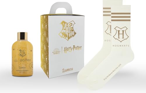 Harry Potter Lumos Geschenkset – Schimmerndes Duschgel 300ml + Socken | Magische Pflege & Hogwarts-Style für echte Potter-Fans