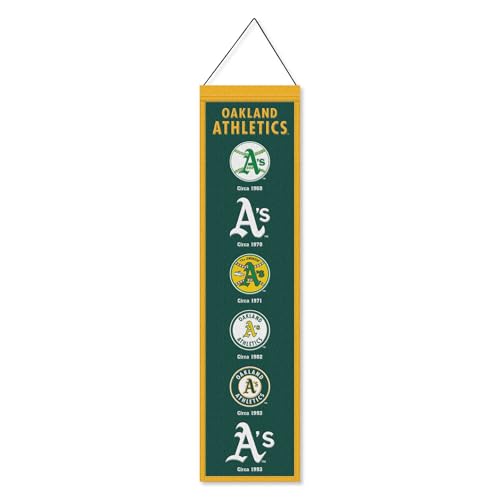 WinCraft Oakland Athletics Evolution 8x32 Inch Vertical Wool Embroidered Hanging Banner