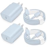 25W USB-C Fast Charger Block with C-to-C Cable [PD PPS Compatible] for Galaxy S24/S23/S22, Pixel 8/7, Z Flip 5, i Phone 17/16/15 - Compact Type C Charger [Blue]