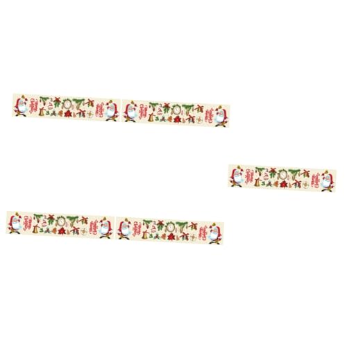 Chemin de table de Noël lavable anti-tache en polyester rouge 5pcs