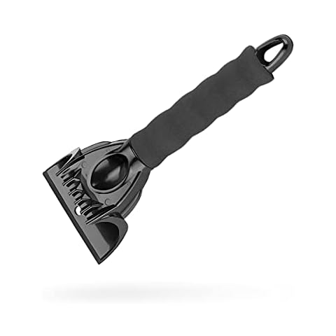Fekey&JF Ice Scraper for Car Windshield and Window, Auto Snow Removal with Foam Handle, No Scratch Cleaning Tool Remove Frost and Snow, Car Winter Exterior Accessories for Cars, SUV, Van (Black) Cover