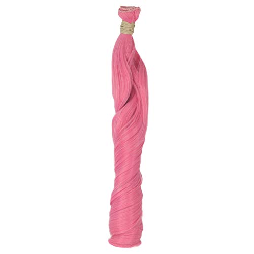 Miss U Hair Unisex 110g Synthetic Long Curly Hair Extensions Hair Weave Weft DIY Supplies Hair Raw Material (Pink)