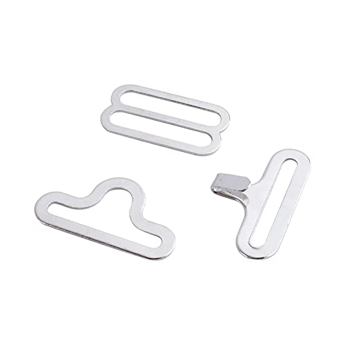 TOPINCN 50 Sätze Fliege Hardware Krawatte Clip Fliege Clips Galvani Metall Einstellbare Haken Verschluss für Krawatte Strap (Weiss)