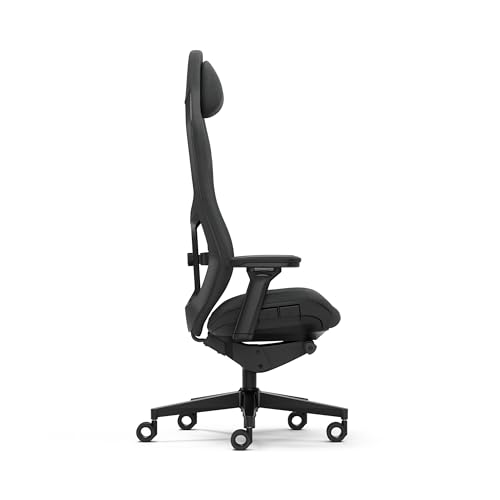 Fractal Design Refine Fabric Dark Gaming Chair - Ergonomic Office Desk Chair Functionality with 4D Adjustable Armrests, High-Back Support, Lumbar Cushion, and Premium Fabric