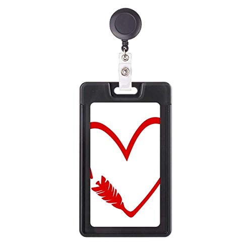 Porte-badge rétractable flèche cœur rouge résistant pour blouses médicales